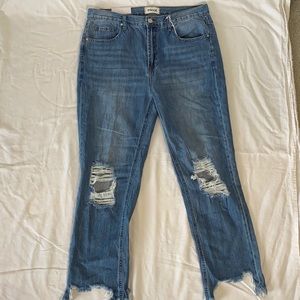 High-rise Crop Straight Jeans